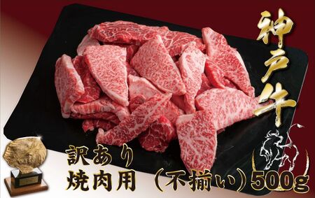 神戸牛(神戸ビーフ) 訳あり 焼肉用(不揃い)(ばら・もも・かた) 500g
