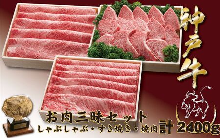 神戸牛(神戸ビーフ) お肉三昧セット 2400g