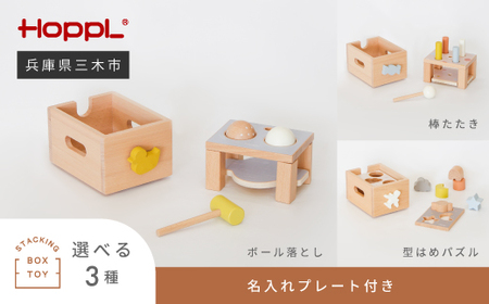 HOPPL(ホップル) スタッキングボックストイ あひる(ボール落とし) メッセージプレートなし(シンプルプレート)