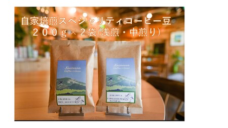 スペシャルティコーヒー豆200g×2種 (浅煎り・中煎り)