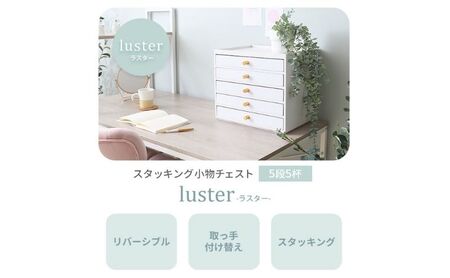 スタッキング小物チェスト luster(ラスター) 5段5杯 インテリア 家具 収納 ナチュラル