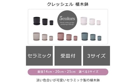 植木鉢 3台 セット crescere クレッシェル 選べるカラー セラミック フラワーポット プランター 鉢 受け皿 大型 中型 観葉植物 ミニ観葉植物 サボテン おしゃれ くすみカラー ガーデニング用品 ガーデニング 園芸 インテリア 兵庫 兵庫県 小野市 ピンクベージュ