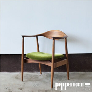 アームチェア ウォールナット モケットグリーン | インテリア 家具