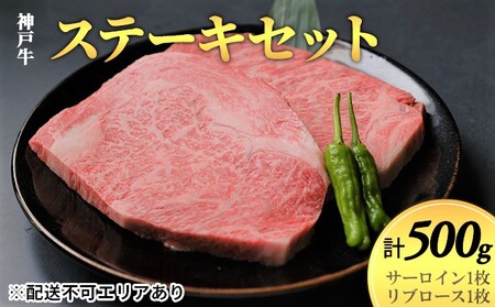 神戸牛 ステーキセット(サーロイン1枚・リブロース1枚)計500g