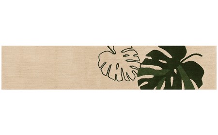 M+home　モンステラ　インテリアマット（約55×270cm） 雑貨 日用品 モダン 抗菌防臭 吸水素材 