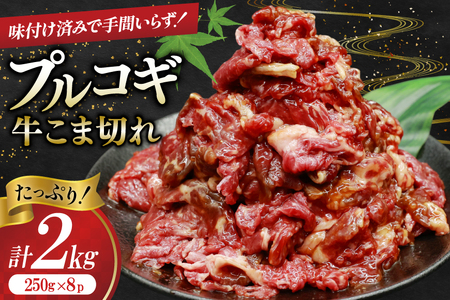 牛肉 プルコギ 牛こま切れ 計2kg 250g×8p 個包装 牛プルコギ [司フーズ・システム 兵庫県 三田市 3d28bdy500003]