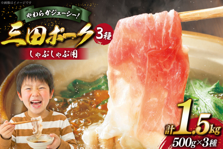 豚肉 小分け 兵庫県産 三田ポーク しゃぶしゃぶ用 3種 500g 計 1.5kg ロース 肩ロース バラ セット [パスカルさんだ 兵庫県 三田市 3d28bae660042]