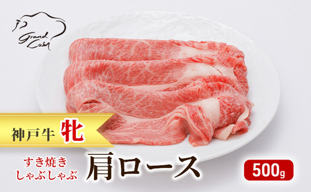 [最短7日以内発送] 神戸ビーフ 神戸牛 牝 肩ロース 500g 川岸畜産 すき焼き しゃぶしゃぶ 焼肉 冷凍 肉 牛肉 すぐ届く