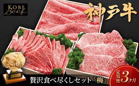 神戸ビーフ KS-「梅」 定期便「梅」コース 神戸牛 焼肉 太田家 冷凍 肉 牛肉 食べ比べ