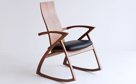 U-La ハイバック ロッキングチェア（ブラウン）木製 インテリア おしゃれ 椅子 家具 市場家具