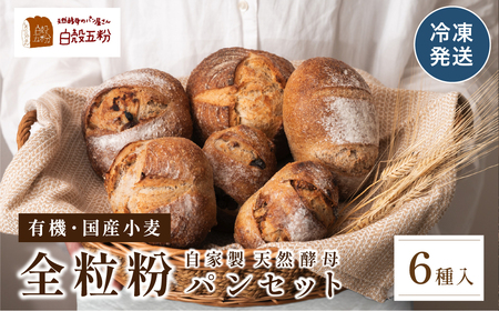 全粒粉パン 6種入り セット | 兵庫県 丹波篠山市 全粒粉 国産小麦 有機 カンパーニュ オーガニック パンセット 詰め合わせ 天然酵母 冷凍