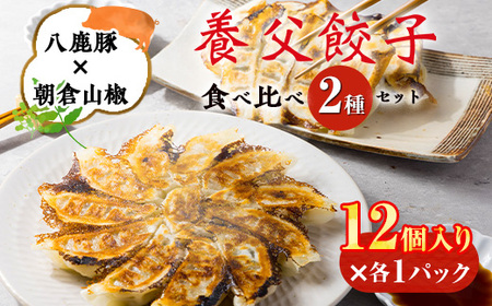 [特産品・八鹿豚×朝倉山椒がコラボ]養父餃子食べ比べセット(冷凍24個)/12個入り1パック×2[配送不可地域:離島]