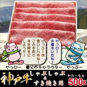 神戸牛 しゃぶしゃぶ ＆ すき焼き用  計500g YBS2 【2026年4月より順次発送】【配送不可地域：離島】【1677764】