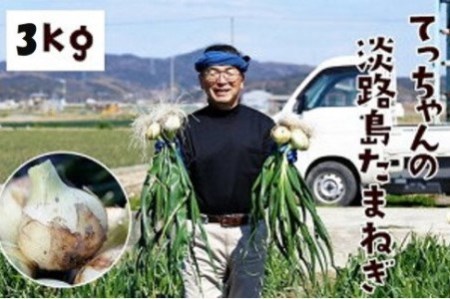てっちゃんの淡路島たまねぎ3kg/メディアに引っ張りだこの農家さんが育てたあまーい「たまねぎ」!
