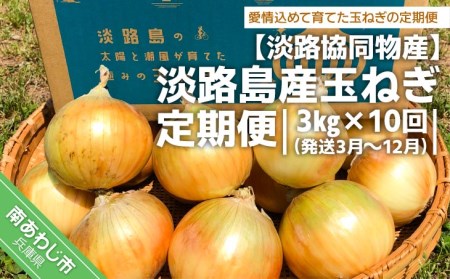 淡路島産玉ねぎ 定期便 3kg×10回(発送3月〜12月)