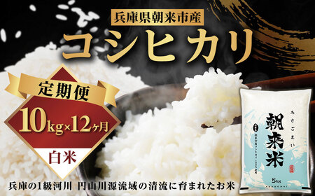 【先行予約】令和7年産 新米 定期便 兵庫の1級河川 円山川源流域で育まれた朝来市産コシヒカリ（白米）5kg×2袋×12か月 【 先行予約 令和7年産 新米 定期便 コシヒカリ 計120kg お米 米 コメ こめ 安心 安全 良質 美味しい 甘み 旨味 兵庫県 朝来市 竹田城跡 円山川源流域 川の最上流域なので水のきれいさピカイチ!! 】
