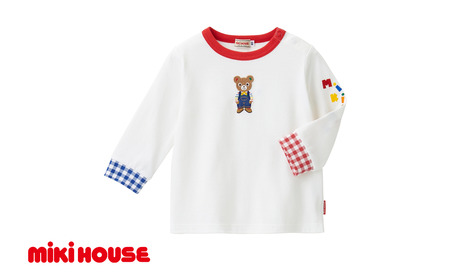 ミキハウス プッチー長袖Tシャツ(10-5246-497)[白ー100] AS43EA1-2