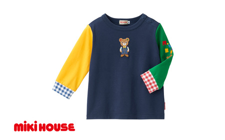 ミキハウス プッチー長袖Tシャツ(10-5246-497)[紺ー100] AS43EA1-6