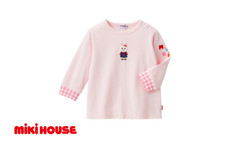 ミキハウス うさこ長袖Tシャツ(10-5247-490)[ピンクー100] AS43EA2-6