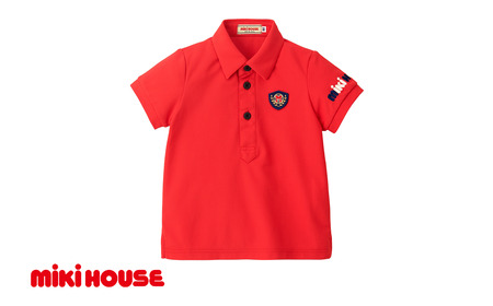 ミキハウス エンブレム半袖ポロシャツ(10-5510-495)[赤ー100] AS43FE3-1