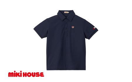 ミキハウス エンブレム半袖ポロシャツ 大人用(10-5573-496)[紺ーL] AS43JB2-2