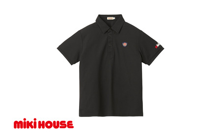 ミキハウス エンブレム半袖ポロシャツ 大人用(10-5573-496)[黒ーL] AS43JB2-4