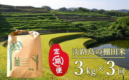 [定期便]淡路島の棚田米 3kg×3回 精米 白米