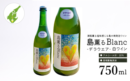 島薫るBlanc 2025 -デラウエアペティアン- 750ml 微発泡白ワイン 酸化防止剤無添加