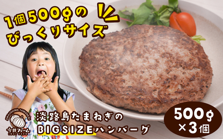 淡路島たまねぎのBIG SIZEハンバーグ 500g×3個 [ハンバーグ 淡路島 ハンバーグ 合挽 ハンバーグ]