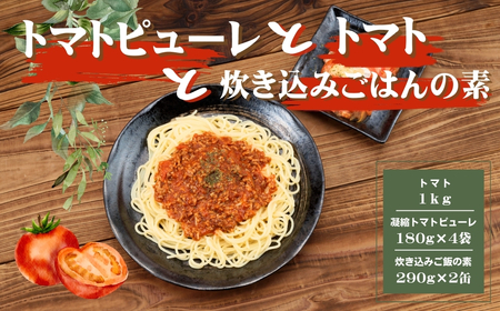 田中農園自慢のトマト1kgと缶詰とピューレーセット [ とまと トマト トマトソース 非常食 保存食 野菜 セット 新鮮 ]