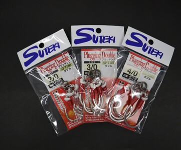 ステキ針 プラッキングダブル SPT503 3袋(3種×各1袋)セット[ 釣り具 釣り 釣り針 ルアー ジギング ブリ ヒラマサ キハダ ]