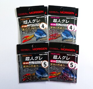 もりげん(MORIGEN) 釣針 超人グレ 8枚セット(4号/各色2枚・5号/各色2枚) [ 釣り 釣り針 海釣り]