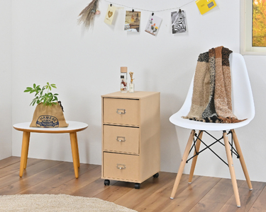 ナチュラルチェスト〔引き出し3段〕 [ フクダクラフト 収納ケース キャスター付 収納 引き出し 木製 インテリア シンプル 兵庫県加東市 加東市 ]