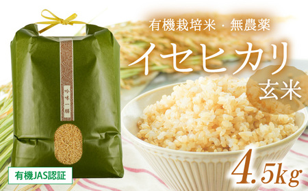 無農薬栽培イセヒカリ玄米 ※4.5キロ【令和３年度産】