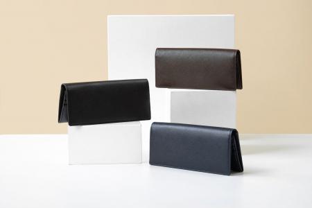 J-48　サフィアーノ二つ折り長財布　ダークブラウン