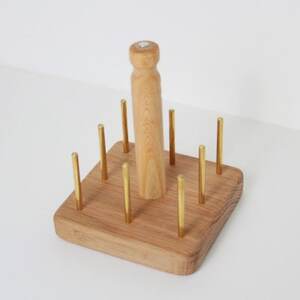 エディ工房 糸巻きスタンド (オーク・真鍮製8本立) 針休め装備[配送不可地域:沖縄県]