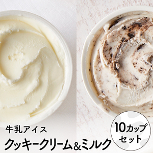 [累計1.8万個突破!]アイスクリーム詰め合わせ[オリジナルミルク(5個)・クッキークリーム(5個)]012AE08N./アイス スイーツ デザート 牛乳アイス ミルク にゅうにゅう工房 冷凍 セット 冷菓