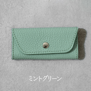 スリムキーケース3連 Liete ミントグリーン 日本製 革製品 本革 レザー 手作り