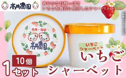 [爽やかな甘酸っぱさ]完熟いちごシャーベット 10個 いちご シャーベット スイーツ 果物 フルーツ 大粒 濃厚 産地直送 ギフト 贈答用 兵庫県 福崎町