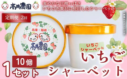 [定期便2回][爽やかな甘酸っぱさ]完熟いちごシャーベット 10個 いちご シャーベット スイーツ 果物 フルーツ 大粒 濃厚 産地直送 ギフト 贈答用 兵庫県 福崎町
