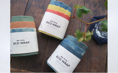 藍染草木染エコラップ3枚セット（S，M，L) 藍染セット