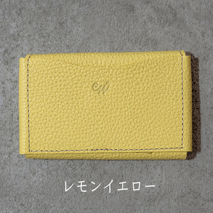 本革 カード 名刺入れ 日本製 レザー 革製品 カードケース Liete WH-21 レモンイエロー