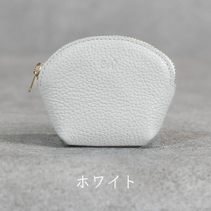 本革 ラウンドミニポーチ 日本製 レザー 革製品 小物 収納 Liete WH-20 ホワイト