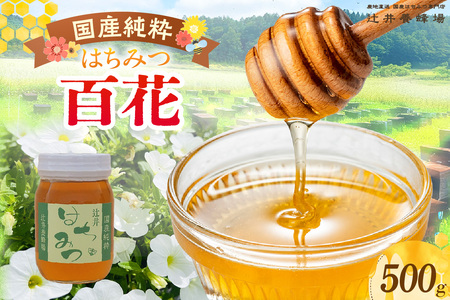 [国産純粋 百花はちみつ 500g 瓶]国産 純粋 百花 はちみつ ハチミツ 蜂蜜 紅茶 パン ヨーグルト おすすめ 兵庫県 香美町 辻井養蜂場 81-05