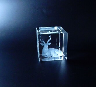 3D レーザ-加工のクリスタルガラス1個 有限会社高山商会 奈良市 奈良 なら