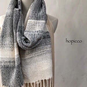 ストール(ベビーアルパカ)20cm×160cm 黒系 合同会社工藝舎 50-028