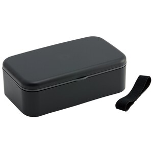 箸付き 弁当箱 1000ml 1段 ランチボックス お弁当 18cm 大人 メンズ バイオマス スケーター skater PLB10HB アッシュブラック 子供 食洗機可 電子レンジ可 仕切付 ランチベルト [スケーター株式会社] 6-307