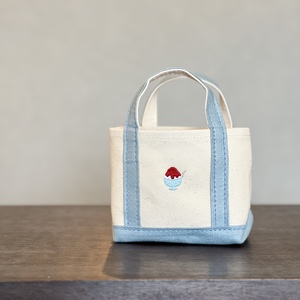 [Milih×NARA]キャンバス×麻のマイクロミニトート かき氷刺繍 15-073