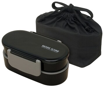 巾着付き2段タイトランチボックス 総容量670ml モードライン 弁当箱 ランチボックス 5-139