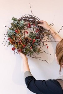 ナチュラルスタイルのクリスマスリース 40-015